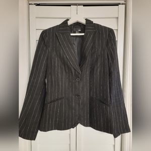 H&M pinstripe fitted linen jacket 8